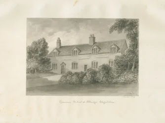 Aldridge Grammar School: sepia drawing, 1847dani