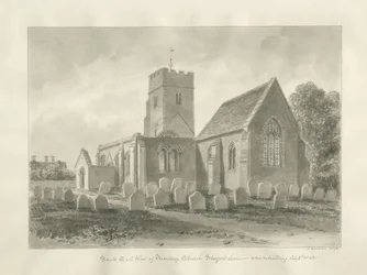 Armitage Kirke: sepia tegning