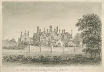 Barton under Needwood - "Barton Hall": sepia drawing, 1839dani