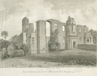 Biddulph Hall (gammel): sepia tegning