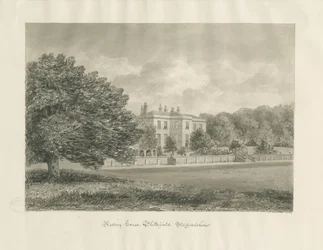 Blithfield - Præstegård: sepia tegning