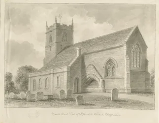 Blymhill Kirke: sepia tegning