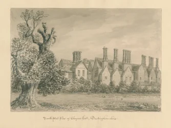 Buckinghamshire - Chenies Hall: sepia drawing, 1824dani