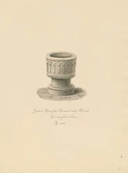 Buckinghamshire - Drayton Beauchamp Church: sepia drawing, 1838dani