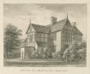 Burton-upon-Trent: Ordish Farm House: sepia-tegning, 1839