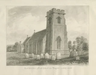 Slotskirke - Kirke: sepia tegning