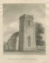Slotskirke - Kirke: sepia tegning