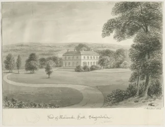 Cheddleton - Ashcombe Hall: sepia drawing, 1844dani