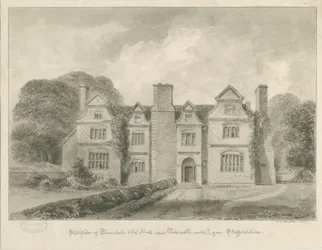 Dimsdale Old Hall: sepia drawing, 1841dani