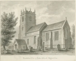 Horton Church: sepia tegning