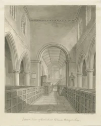 Interior of Eccleshall Church: sepia drawing, 1842dani