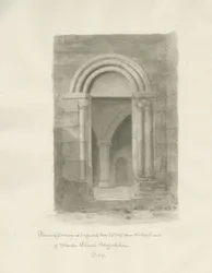 Interiør af Standon Church: sepia-tegning, 24. maj 1847 (tegning)