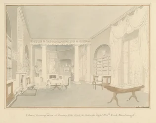 Kent - Bromley Hill - Interior of Library Drawing Room, 1816