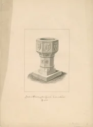 Lancashire - Waddington Church - Skrifttype: sepia-tegning, 1808