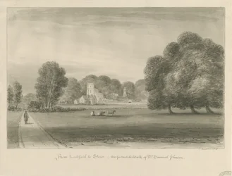Lichfield - Stowe: sepia-tegning, 1841