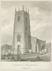 Mayfield Church: sepia tegning