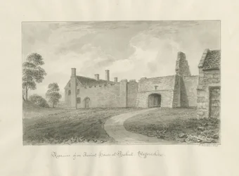 Rushall Hall: sepia vask tegning