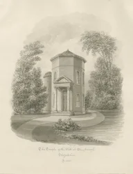 Shugborough - Vindenes tempel: sepia tegning, 1843