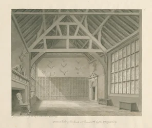 Tamworth Castle: sepia-tegning, april 1849 (tegning)