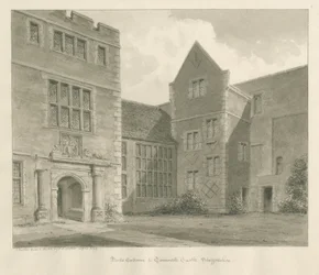 Tamworth Castle: sepia-tegning, april 1849