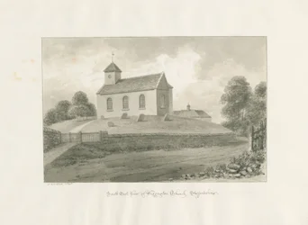 Wigginton Church: sepia tegning, 1848