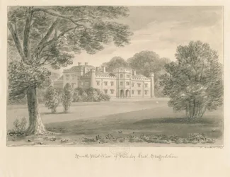 Wolseley Hall: sepia tegning, 1841