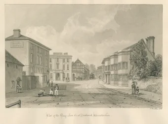 Worcestershire - Droitwich - George Inn: sepia-tegning, 1833