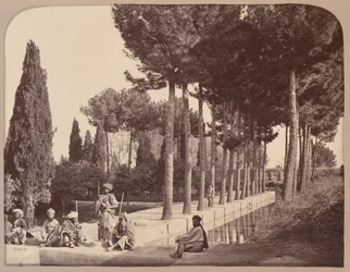 Afghanske stammefolk hviler i Baburs haver, Jalalabad, 1878