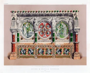 Sten og marmor Reredos, 1800-tallet.