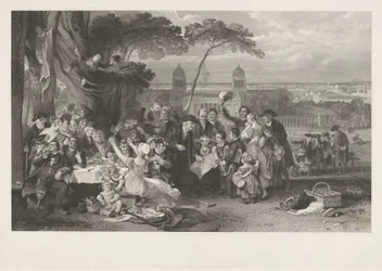 Festfest i en park fejrer sejren i Trafalgar