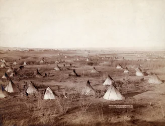 Lakota Tribal Village i 1891 af John Grabill