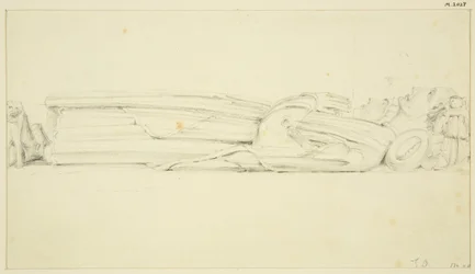 Billede af William Canynges i St Mary Redcliffe (og det andet billede på bagsiden) (blyant og akvarel på papir)