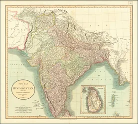 1806-kort over Indien af John Cary