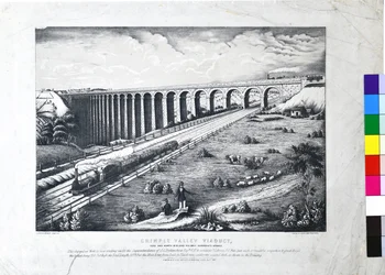 Crimple Valley Viaduct, York og North Midland Railway. Harrogate-grenen