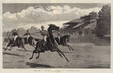 Vandt i en galop, en skitse i Sandown Park