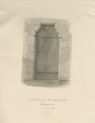 Armitage Church - North Doorway: sepia tegning