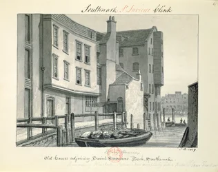 Gamle huse, der støder op til St. Saviour