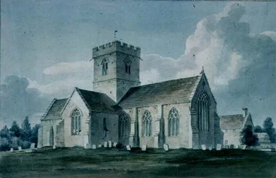 Sydøstligt billede af Dinton Church, 1805