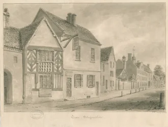 Tean - Landsbygade: sepia vask tegning