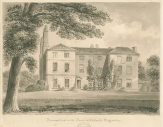 Wolstanton - Bradwell Hall: sepia tegning