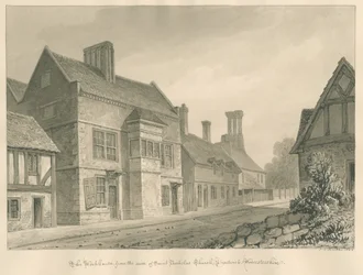 Worcestershire - Droitwich - Workhouse: sepia tegning