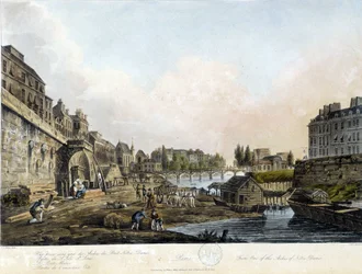 Paris: Udsigt over Pont Notre-Dame - i "Paris vu par J.C. Mats", red. Miller, London