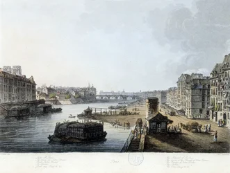 Paris, Notre-Dame-broen - tegning af J.C. Mats, ca. 1810