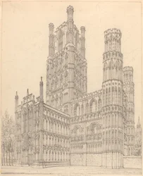 Ely Cathedral, Cambridgeshire, S.W. Udsigt