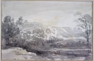 A View in Derbyshire (monokrom akvarel)