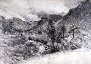 Borrowdale, Morning, ca. 1806 (blyantstegning på papir)
