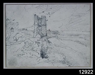 Cottages on a High Bank, 1834