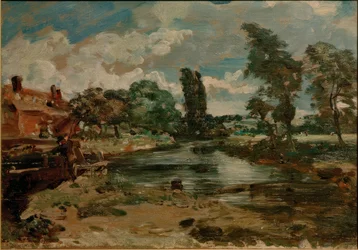 Flatford-møllen set fra slusen
