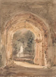 East Bergholt Church, kigger ud af den sydlige buegang i det ødelagte tårn