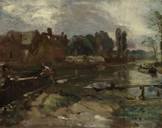 Flatford Mølle fra slusen, ca. 1810
